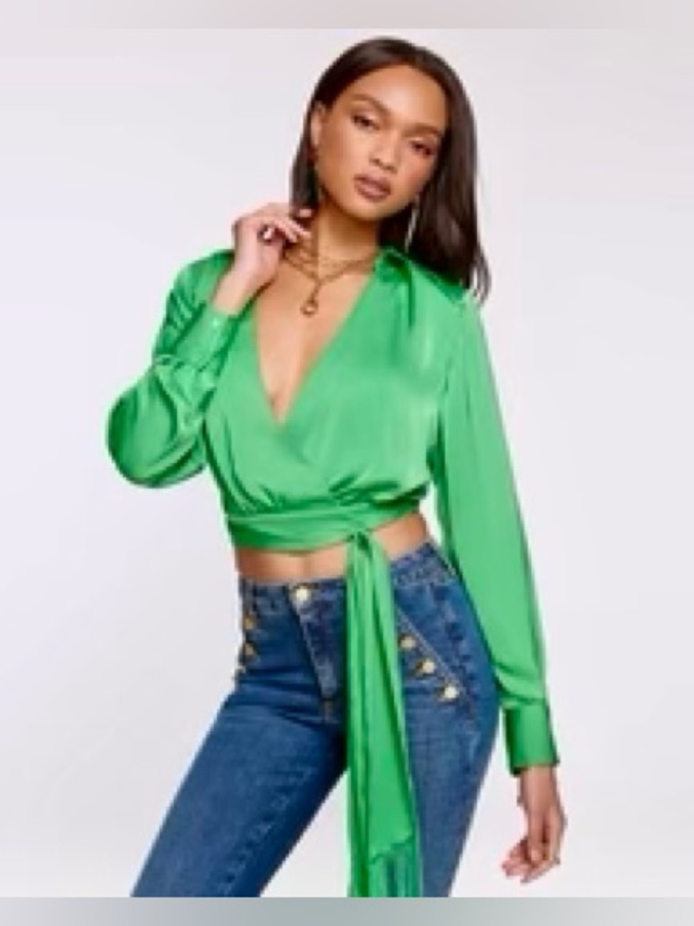 (New) Ramy Brook Krissy Satin Wrap Blouse